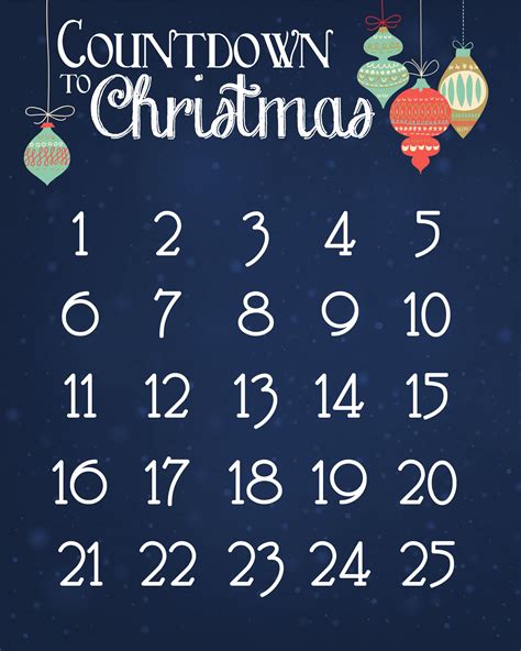 Christmas Countdown Calendar Printable